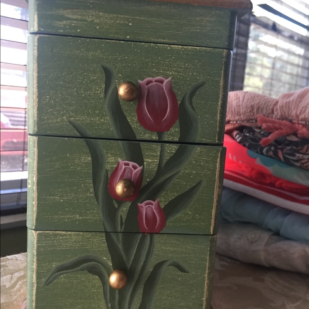 3 drawer rose jewelry box